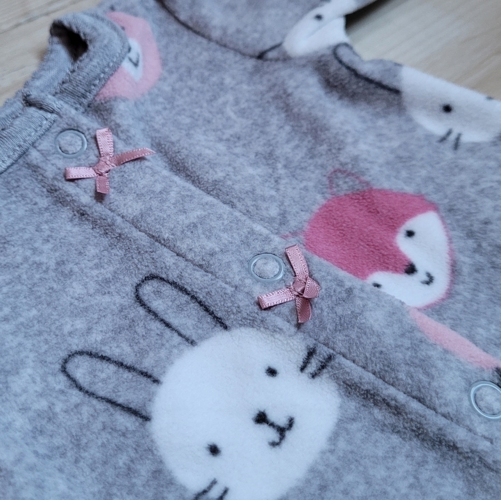 Easter Bunny onesie and baby bib set newborn pink grey carters - Picture 6 of 13